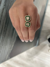 Load image into Gallery viewer, 14K Yellow Gold Tsavorite Diamond &amp; Baguette Studs
