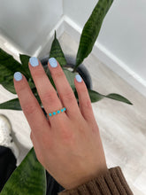 Load image into Gallery viewer, 14K Yellow Gold Turquoise Halfway Ring
