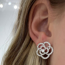 Load image into Gallery viewer, 14K Gold Diamond Extra Large Flower Stud Earrings
