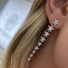 Load image into Gallery viewer, 14K Gold Diamond Hanging Star Earrings
