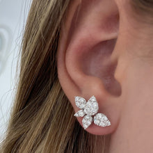 Load image into Gallery viewer, 14K Gold Diamond Cluster Earrings
