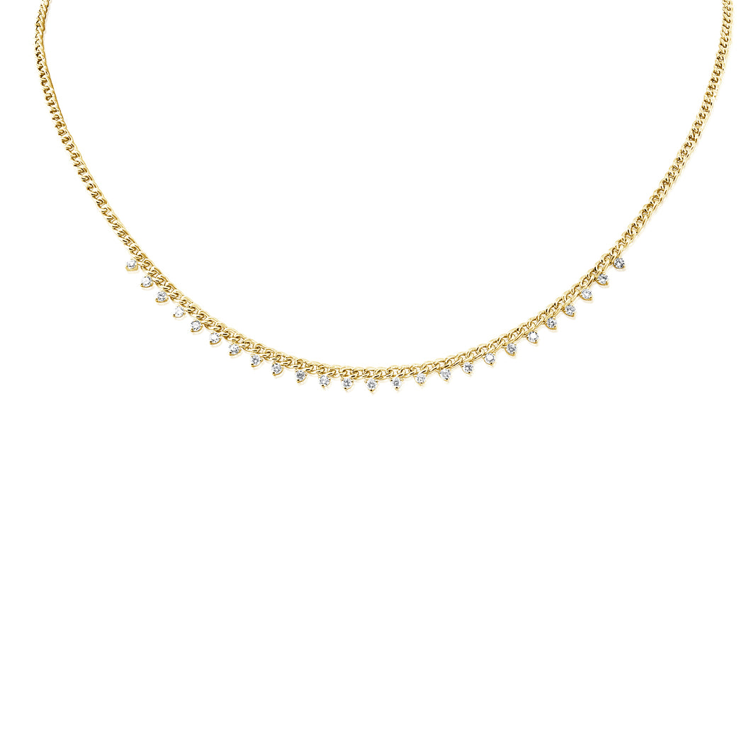 14K Yellow Gold & Diamond Necklace