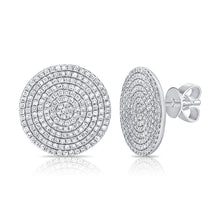 Load image into Gallery viewer, 14K Gold Large Diamond Circle Earrings
