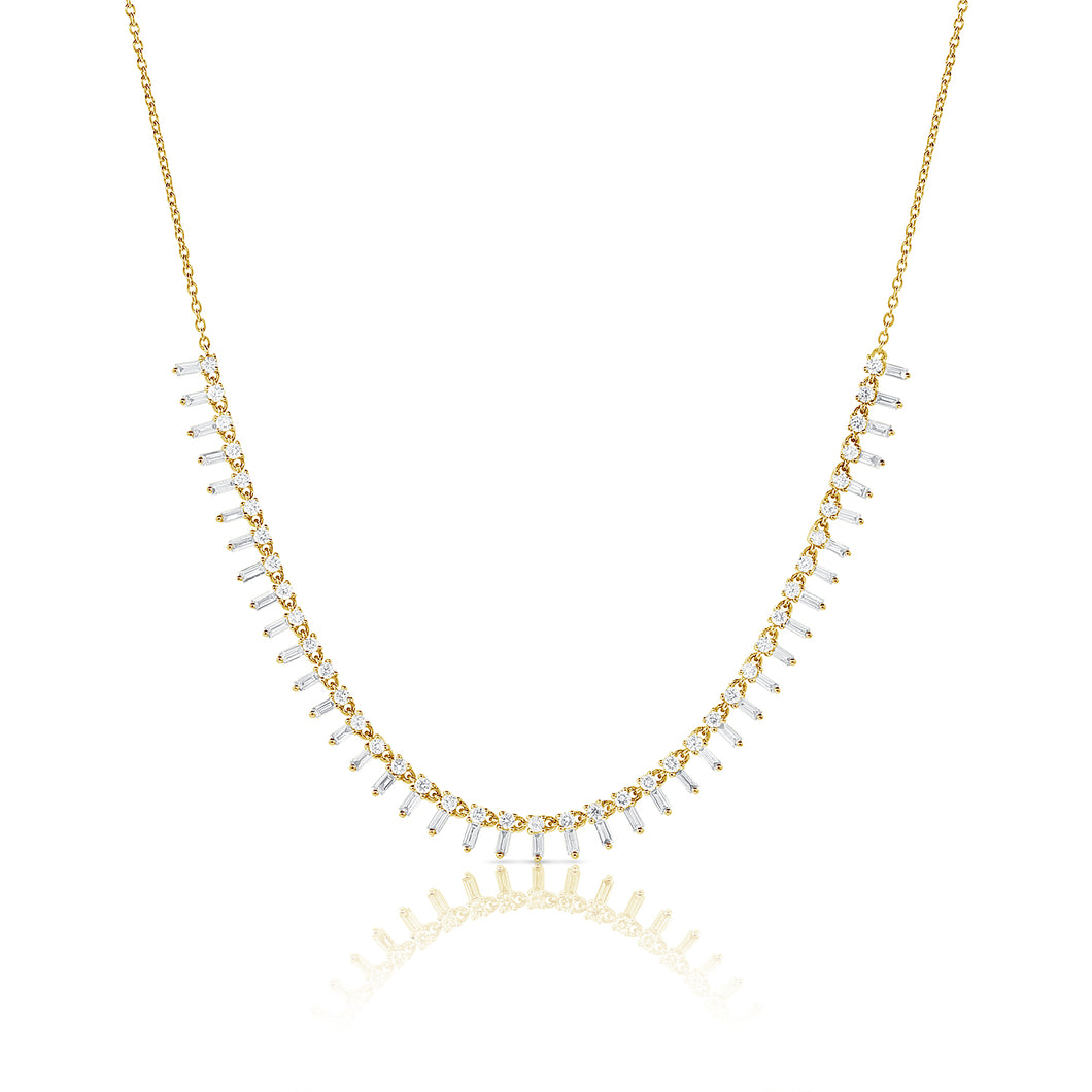 14K Gold Diamond Spike Necklace