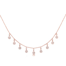 Load image into Gallery viewer, 14K Rose Gold Diamond Disc Necklace
