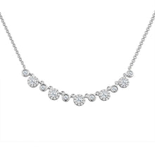Load image into Gallery viewer, 14K White Gold Pave Diamond and Bezel necklace
