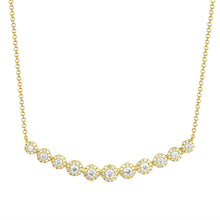 Load image into Gallery viewer, 14K Gold Diamond Curved Bar Necklace
