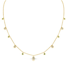 Load image into Gallery viewer, 14K Yellow Gold Emerald And Diamond Necklace
