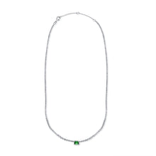 Load image into Gallery viewer, 14K Gold Emerald Solitaire and Diamonds Necklace
