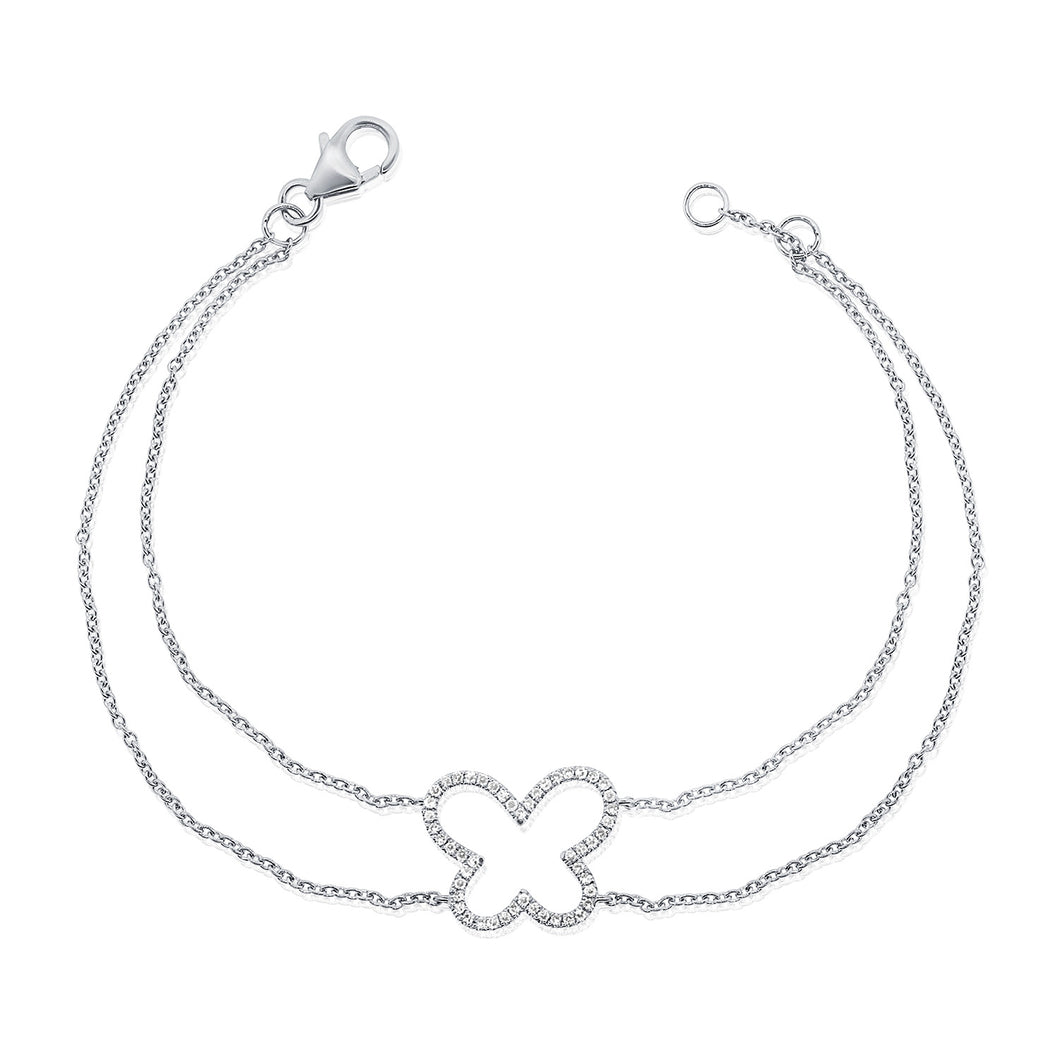 14K Gold Butterfly Double Bracelet