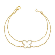 Load image into Gallery viewer, 14K Gold Butterfly Double Bracelet
