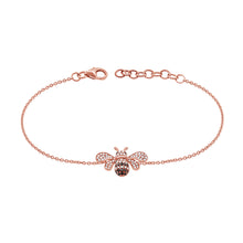 Load image into Gallery viewer, 14K Gold Diamond Bee Bracelet
