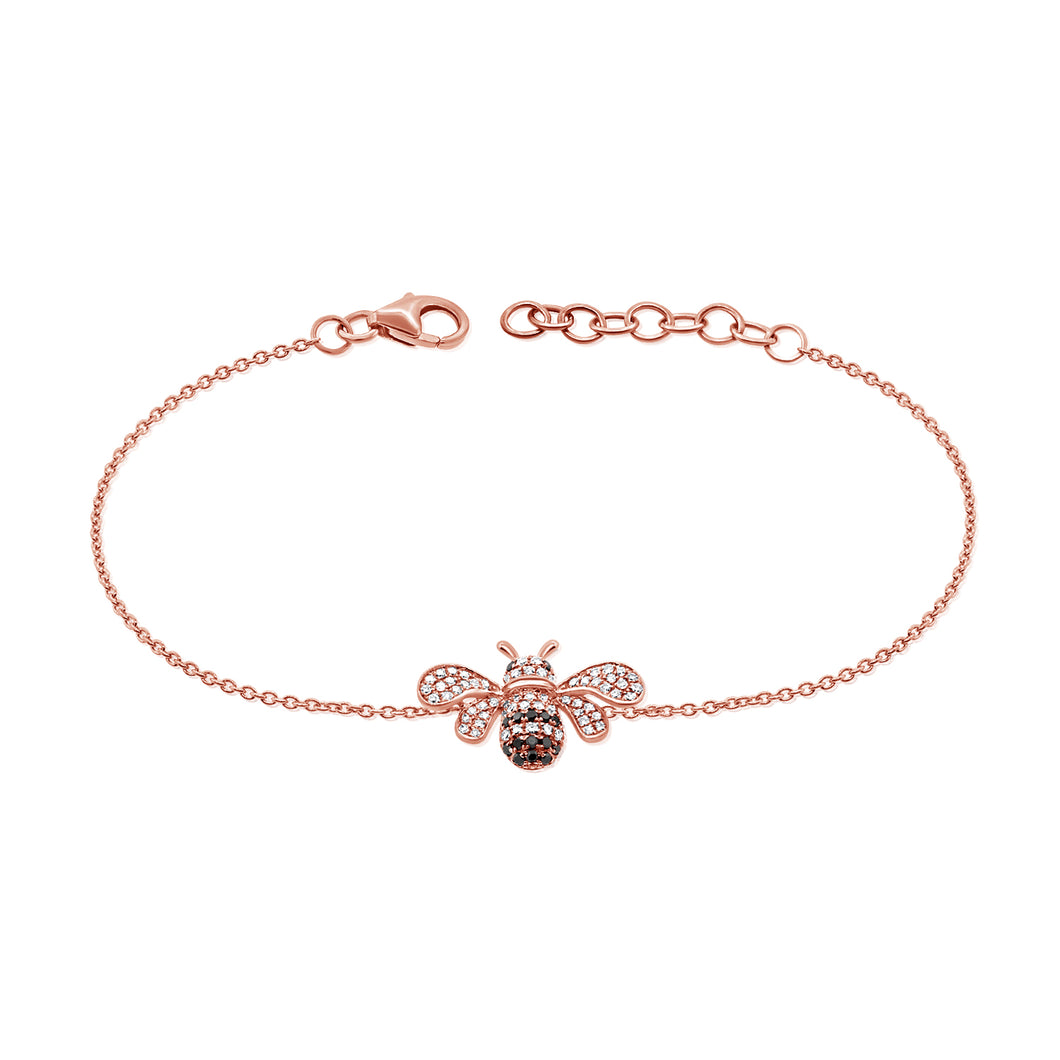 14K Gold Diamond Bee Bracelet