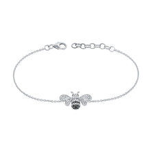 Load image into Gallery viewer, 14K Gold Diamond Bee Bracelet
