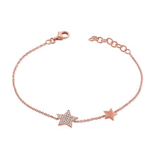 Load image into Gallery viewer, 14K Gold and Diamond Double Star Bracelet
