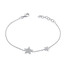 Load image into Gallery viewer, 14K Gold and Diamond Double Star Bracelet
