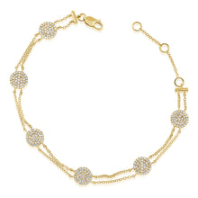 Load image into Gallery viewer, 14K Gold Diamond Multi Disk Bracelet
