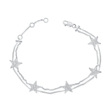 Load image into Gallery viewer, 14K Gold Diamond Double Chain Star Bracelet
