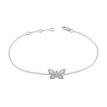 Load image into Gallery viewer, 14K Gold Diamond Baguette Butterfly Bracelet
