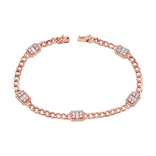 Load image into Gallery viewer, 14K Gold Diamond Baguette Bracelet
