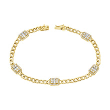 Load image into Gallery viewer, 14K Gold Diamond Baguette Bracelet
