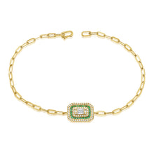 Load image into Gallery viewer, 14K Gold Diamond Emerald Bracelet
