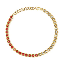 Load image into Gallery viewer, 14K Gold Diamond and Ruby Bracelet
