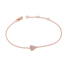 Load image into Gallery viewer, 14K Gold Diamond Mini Elongated Sideways Heart Bracelet
