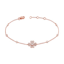 Load image into Gallery viewer, 14K Gold Diamond Flower and Bezel Bracelet
