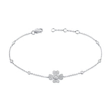 Load image into Gallery viewer, 14K Gold Diamond Flower and Bezel Bracelet
