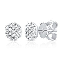 Load image into Gallery viewer, 14K Gold Diamond Mini Hexagon Stud Earrings (Second Hole Only)
