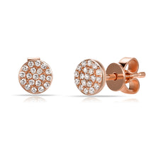 Load image into Gallery viewer, 14K Gold Mini Diamond Circle Earrings
