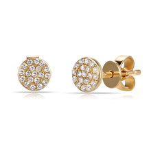 Load image into Gallery viewer, 14K Gold Mini Diamond Circle Earrings
