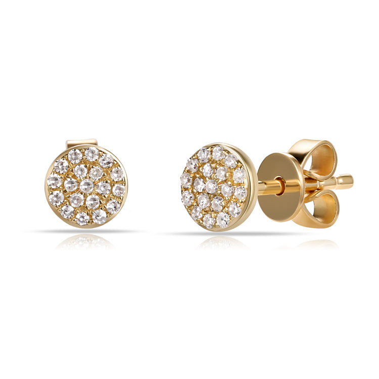 14K Gold Mini Diamond Circle Earrings
