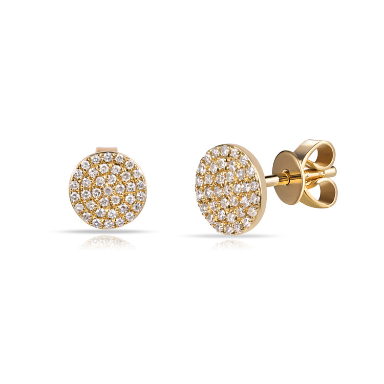 14K Gold Medium Diamond Circle Earrings