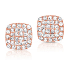 Load image into Gallery viewer, 14K Gold Diamond Cushion Studs
