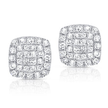 Load image into Gallery viewer, 14K Gold Diamond Cushion Studs
