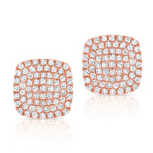 Load image into Gallery viewer, 14K Gold Large Square Diamond Studs

