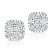 Load image into Gallery viewer, 14K Gold Large Square Diamond Studs
