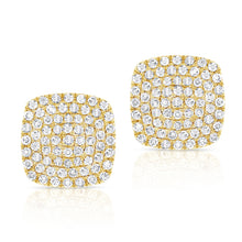 Load image into Gallery viewer, 14K Gold Square Medium Diamond Studs
