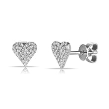 Load image into Gallery viewer, 14K Gold Diamond Medium Heart Studs
