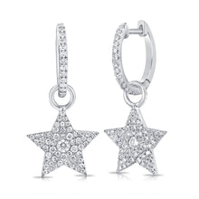 Load image into Gallery viewer, 14K Gold Diamond Star Earrings
