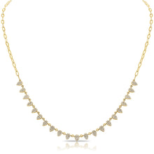 Load image into Gallery viewer, 14K Gold Illusion Diamond Teardrops and Paperclip Chain Necklace
