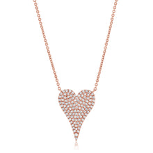 Load image into Gallery viewer, 14K Gold Diamond Medium Elongated Heart Necklace
