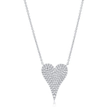 Load image into Gallery viewer, 14K Gold Diamond Medium Elongated Heart Necklace

