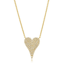 Load image into Gallery viewer, 14K Gold Diamond Medium Elongated Heart Necklace
