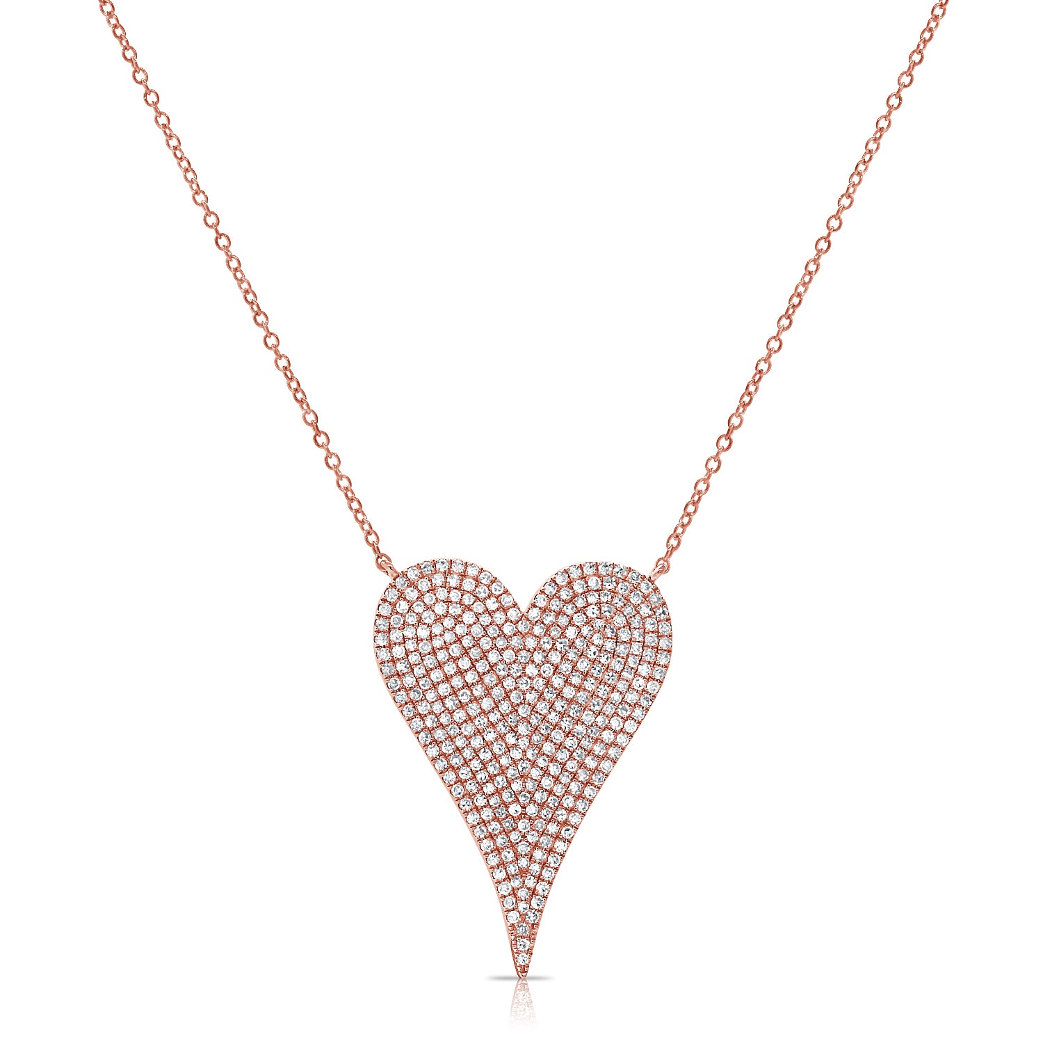 Elongated on sale heart necklace