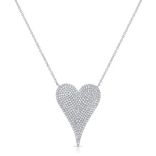 Load image into Gallery viewer, 14K Gold Diamond Jumbo Elongated Heart Necklace
