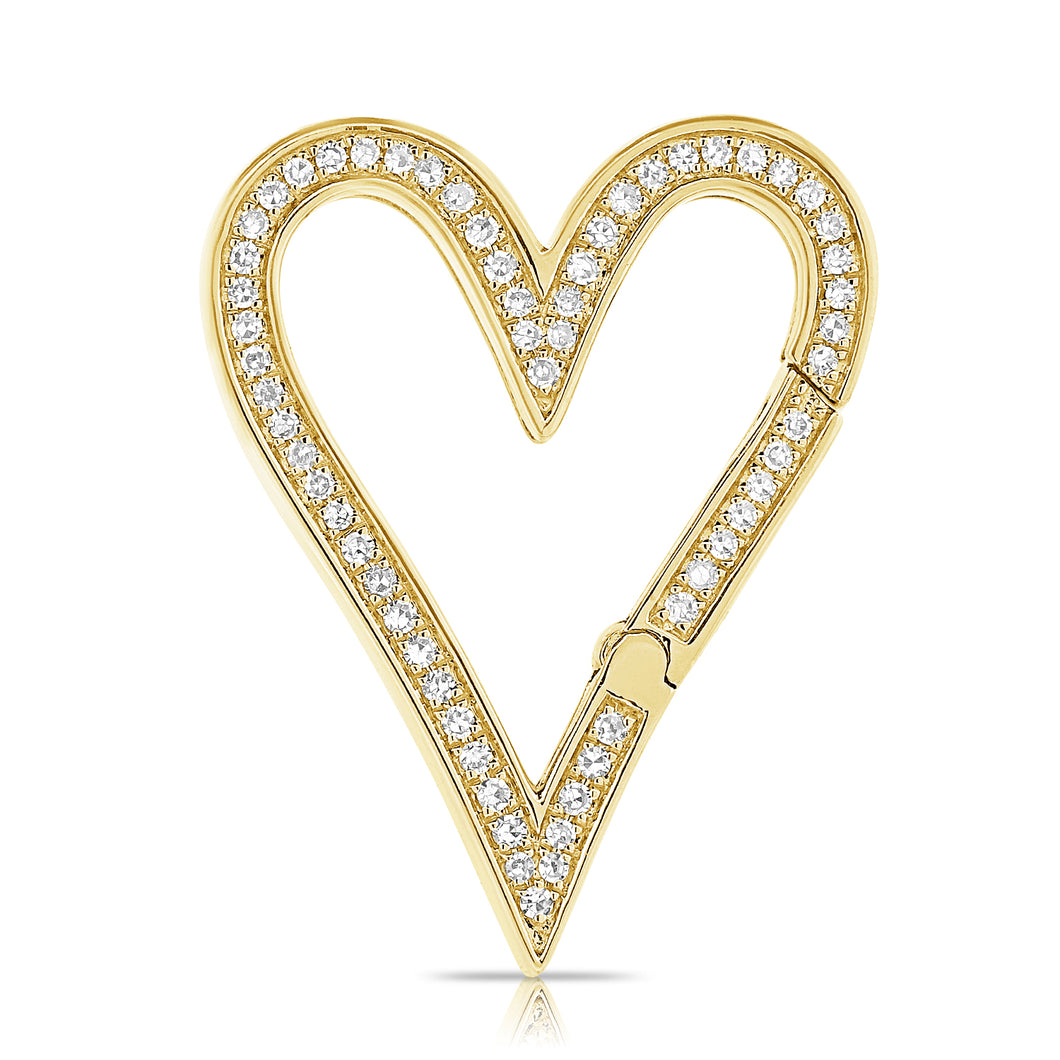 14K Gold Diamond Heart Charm