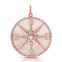 Load image into Gallery viewer, 14K Gold Diamond Compass Charm
